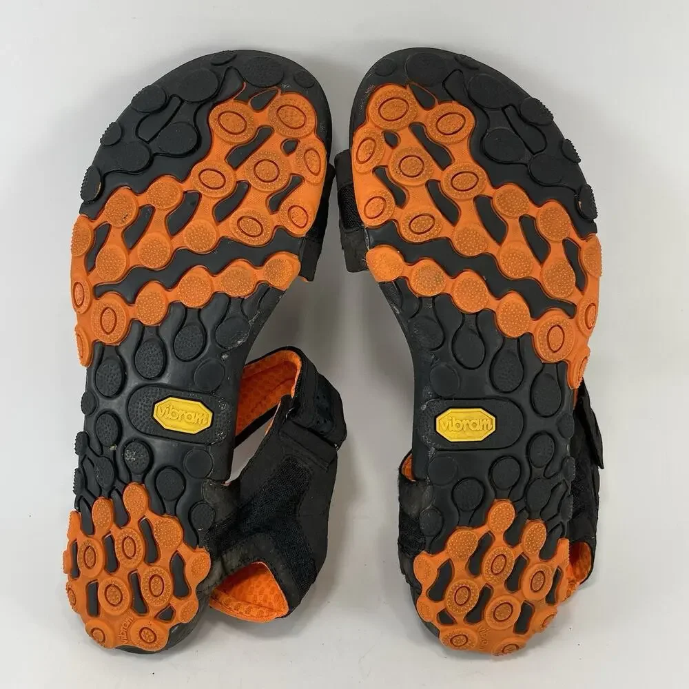 New Balance Minimus Trail M43031 Black Sandals Mens Size 8 Black/Orange Vibram